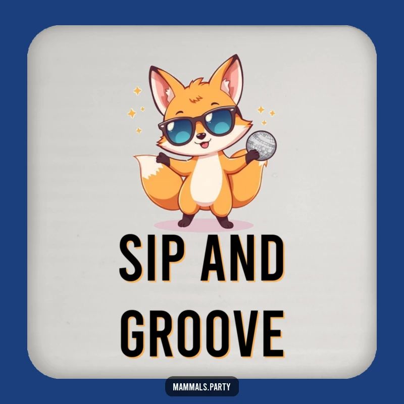 Funny Disco Fox Coasters: Protect Surfaces with Hilarious Party Flair