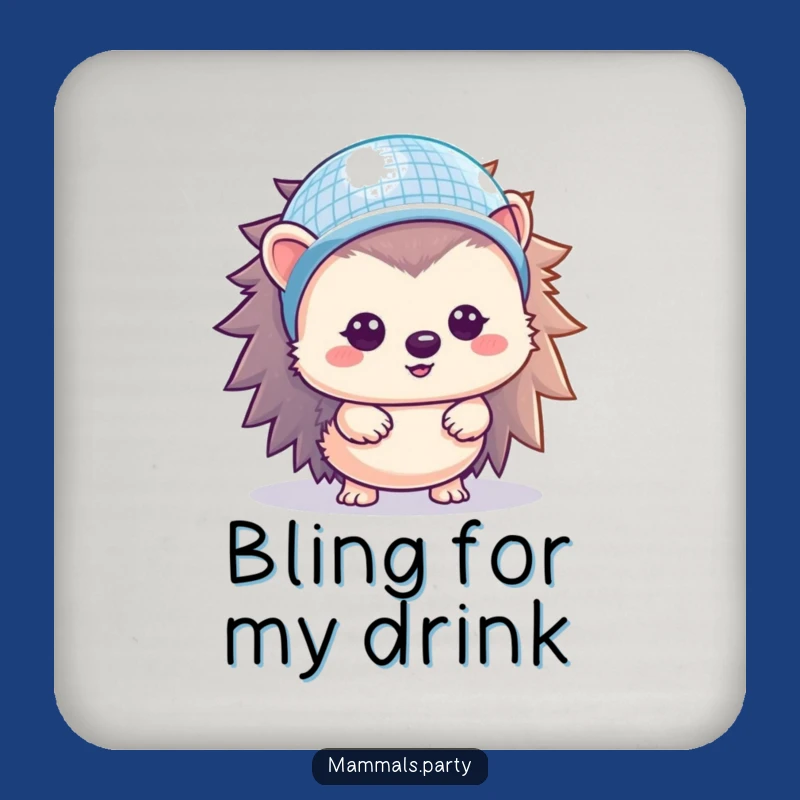 Funny Hedgehog Disco Coasters: Protect Surfaces with Kawaii Party Style
