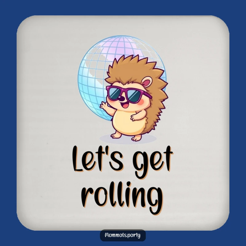 Funny Hedgehog Disco Drink Coaster: Keep Your Surface Groovy