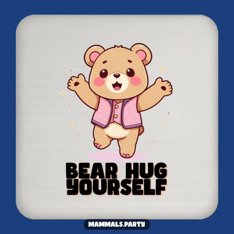 Funny Kawaii Bear Dance Coaster, Hilarious Party Protection for Surfaces