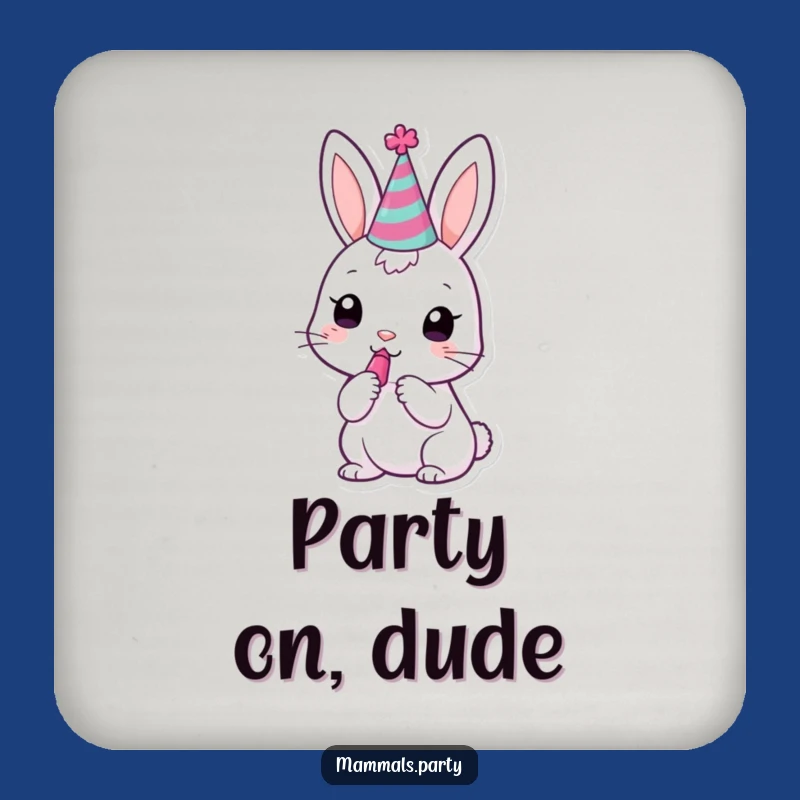 Funny Kawaii Bunny Party Coaster Set: Cute & Protective Table Decor