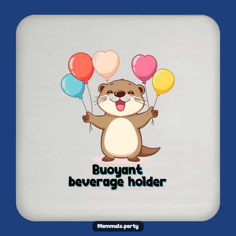 Funny Otter Balloon Coaster Set: Hilarious Protection for Playful Tables