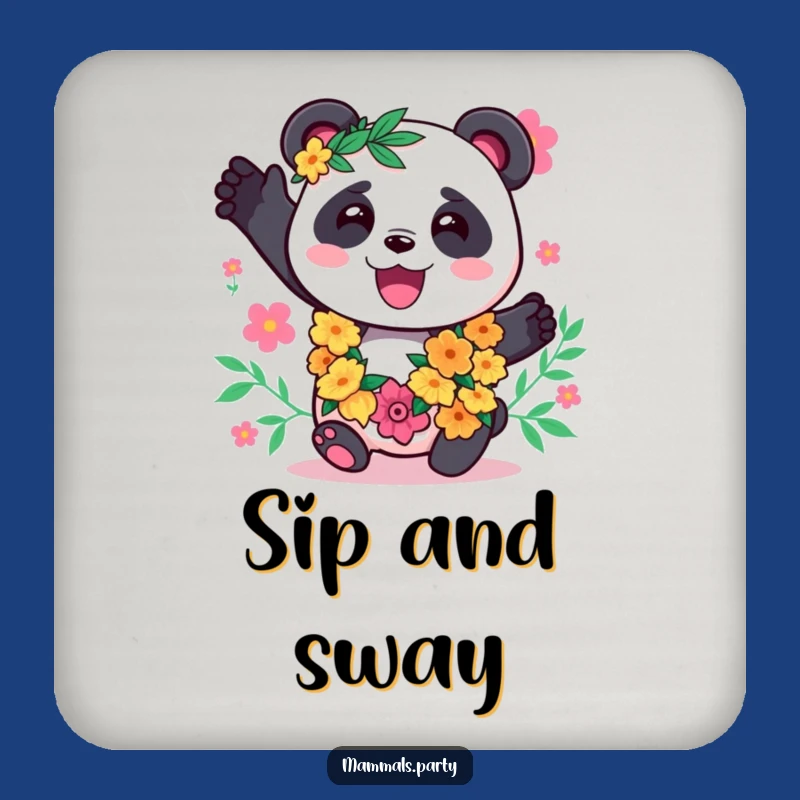 Funny Panda Lei Coasters: Protect Surfaces with Kawaii Island Style