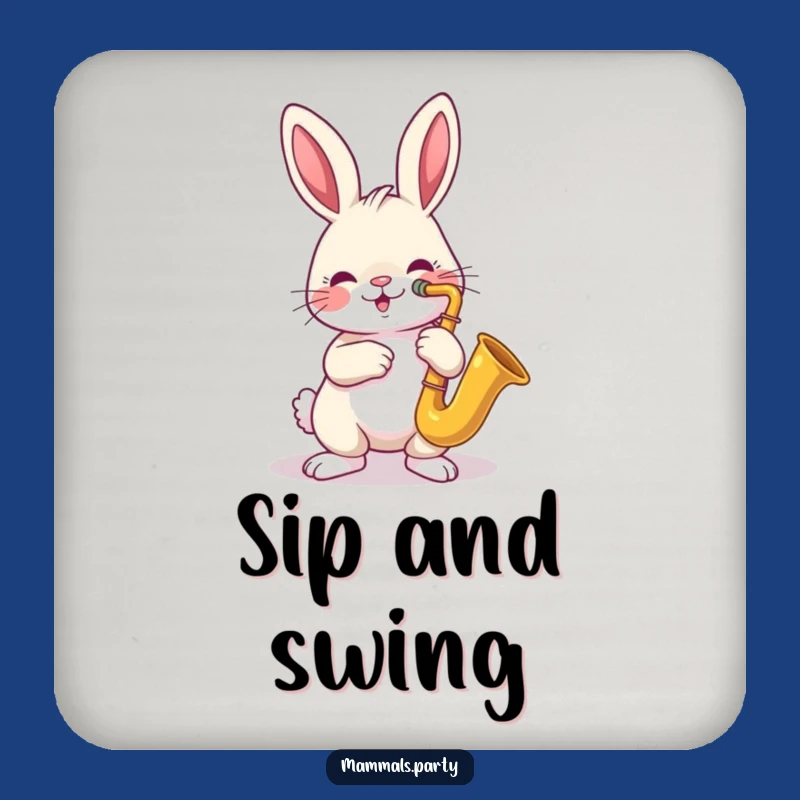Funny Sax Bunny Coaster Set: Hilarious Protection for Musical Surfaces