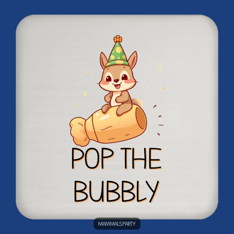 Funny Squirrel Celebration Coaster Set, Protect Surfaces with Festivity, Perfect Gift