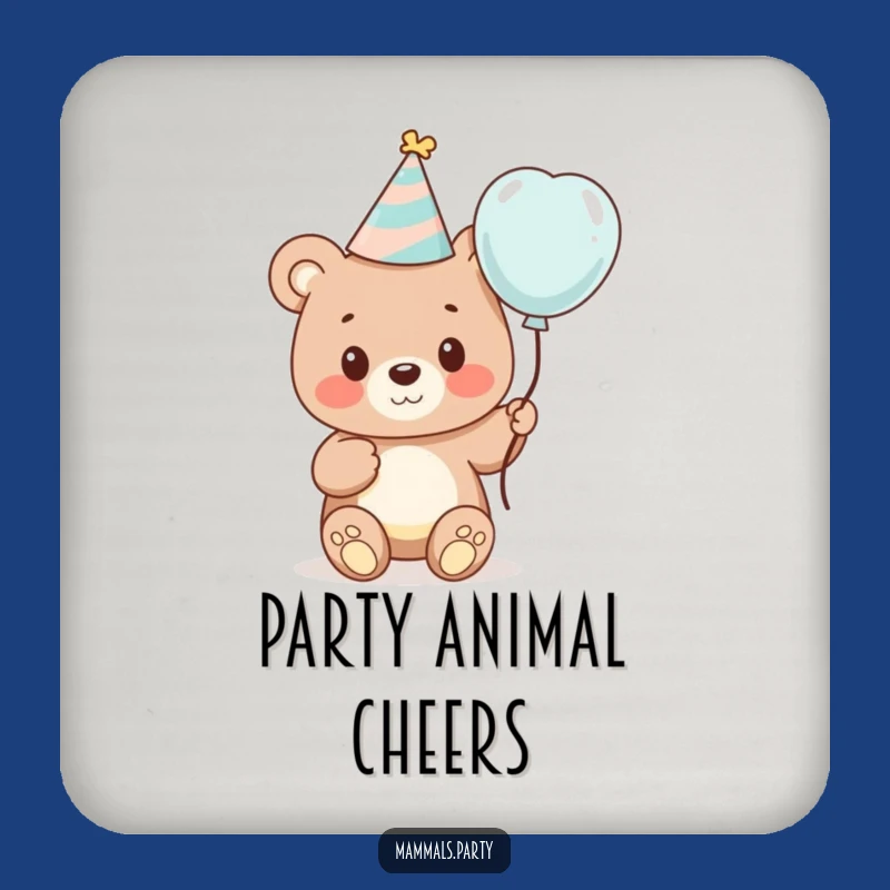 Funny Bear Party Coaster - Cute Cartoon Bear Drink Gift for Tables