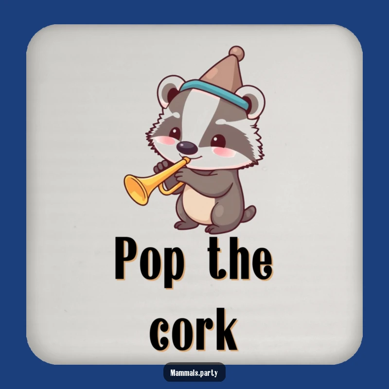 Funny Badger Fanfare Coaster - Protect Surfaces with Humorous Musical Art