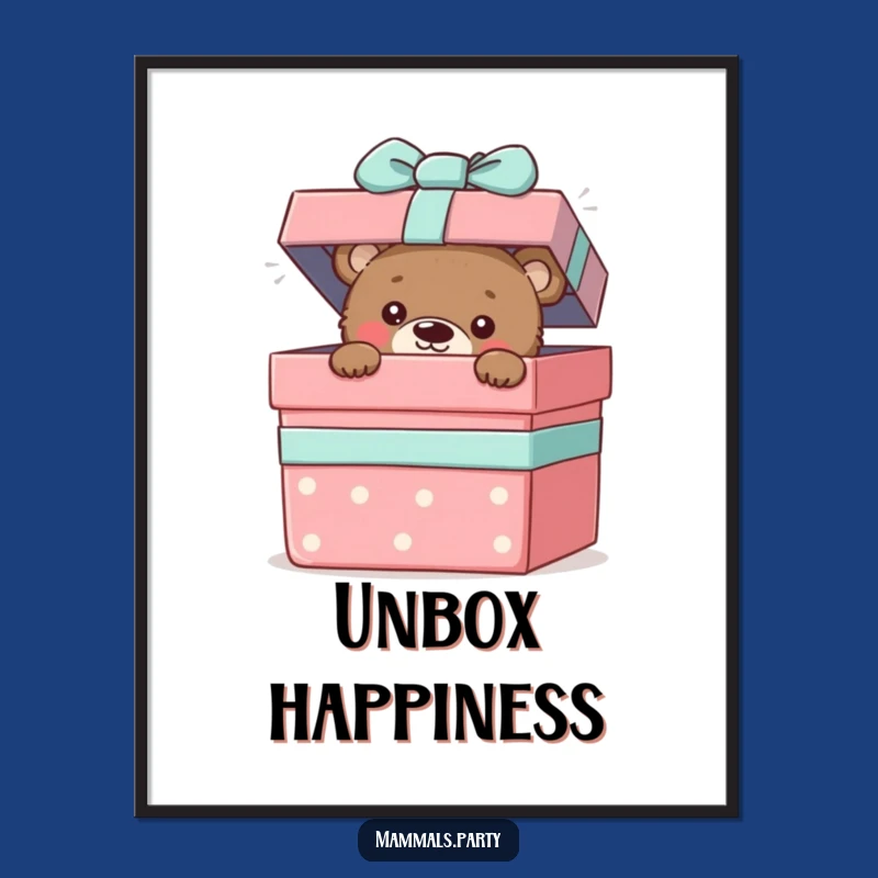 Funny Bear Cub Gift Poster - Whimsical Wall Art & Humorous Surprise Gift