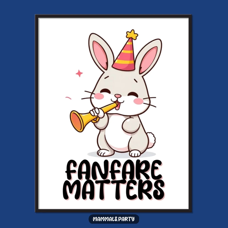 Funny Bunny Concert Poster: Festive Wall Art for a Cheerful, Humorous Space