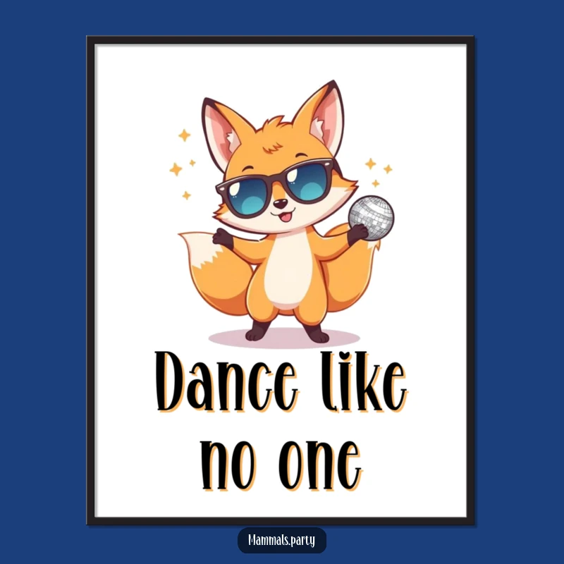 Funny Dancing Fox Poster: Hilarious Disco Vibes to Decorate Your Space