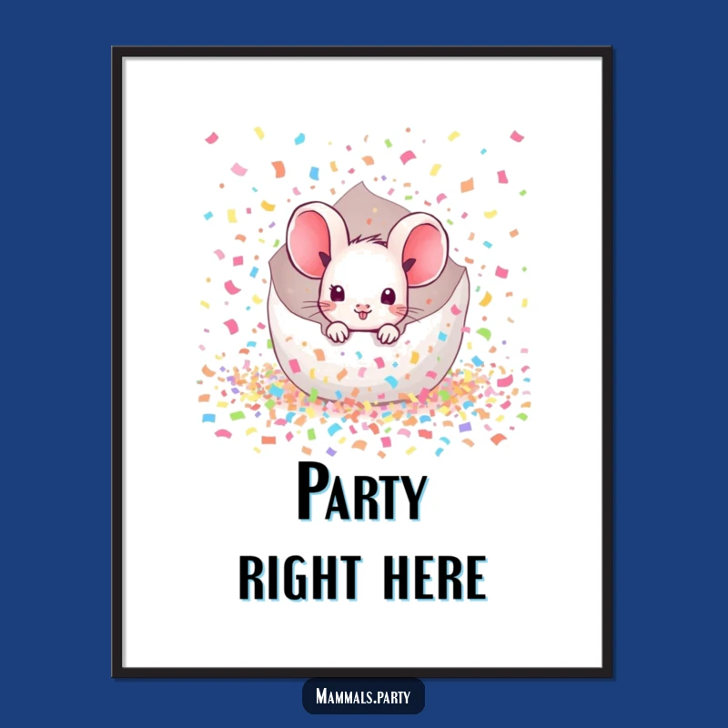 Funny Mouse Confetti Poster: A Kawaii Burst of Joy for Your Walls