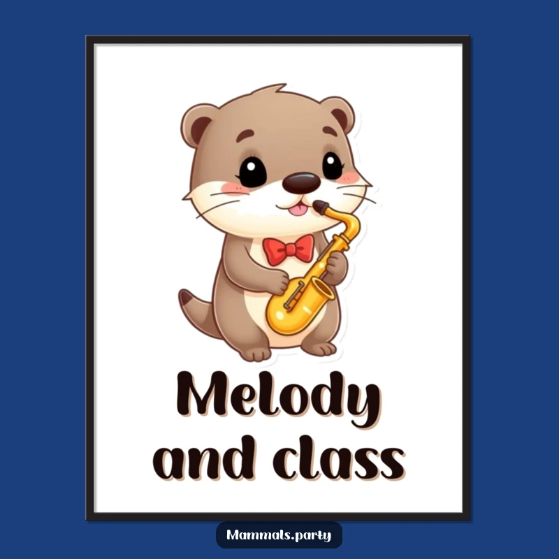 Funny Otter Saxophone Poster, Jazzy Wall Art, Unique Humorous Decor, Funny Gift