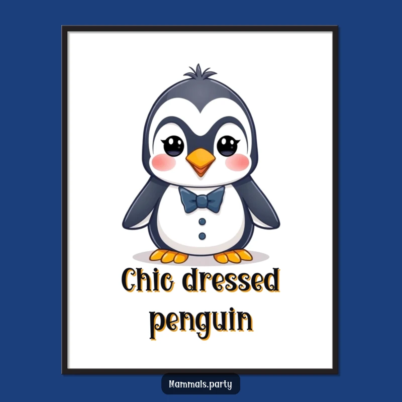Funny Penguin Tuxedo Poster: Energetic Dapper, Hilarious Art