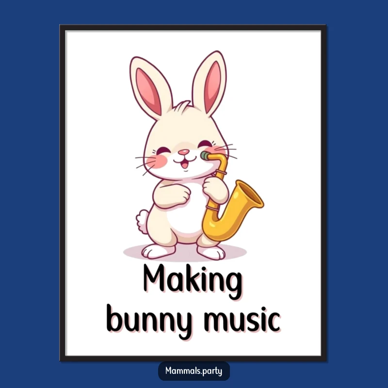 Funny Jazz Rabbit Poster: A Hilarious Wall Art Piece for Musical Spaces