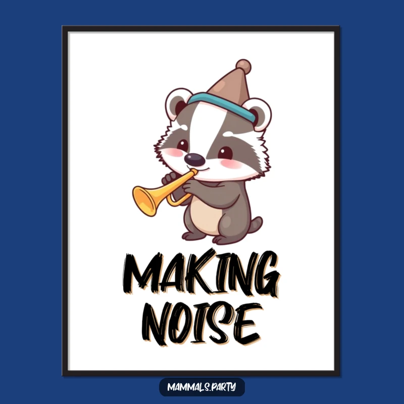 Funny Badger Concert Poster - Whimsical Wall Art & Humorous Musician Gift