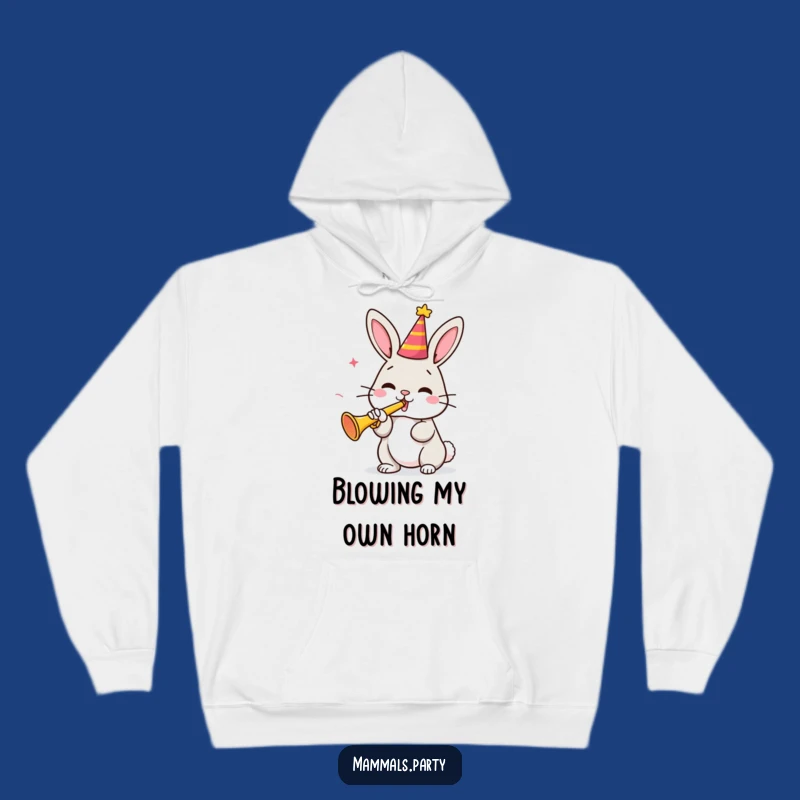 Cozy Funny Bunny Trumpet Hoodie: Warm Winter Gift for Whimsical Souls