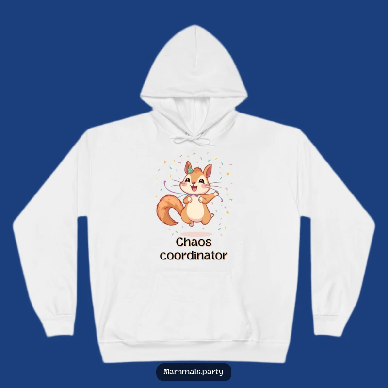 Funny Squirrel Party Hoodie: Cozy Up with Energetic Jumping Squirrel Fun