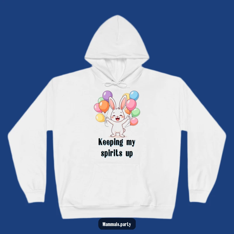 Cozy Funny Bunny Juggling Hoodie: Warmth and Whimsy with a Balloon Rabbit