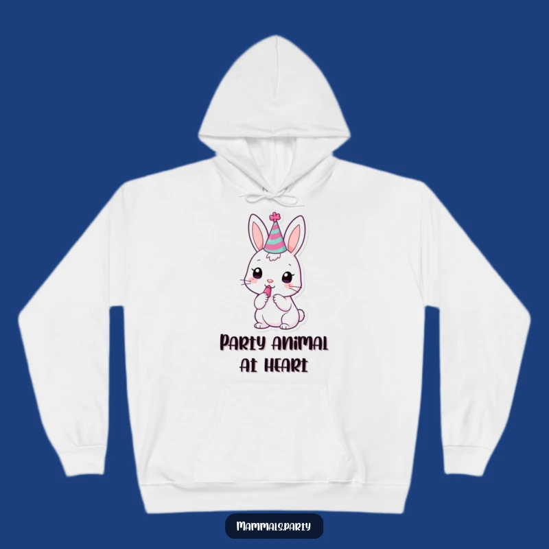 Cozy Funny Kawaii Bunny Party Hoodie: Warm & Festive Gift
