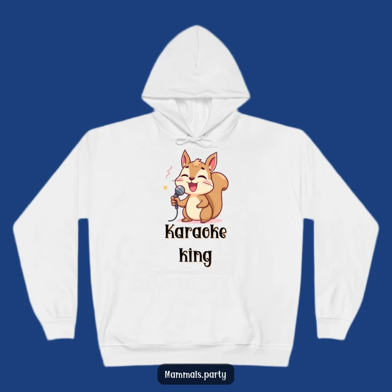 Cozy Karaoke Squirrel Hoodie: Stay Warm with this Funny Music Gift