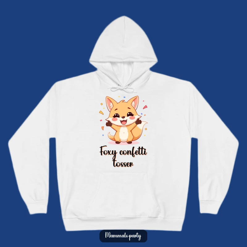 Funny Fox Juggling Confetti Hoodie: Cozy and Hilarious Festive Wear