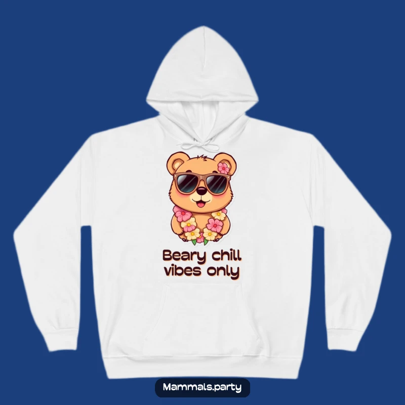 Funny Bear Sunglasses Hoodie: Cozy & Hilarious Vacation Wear, Great Gift