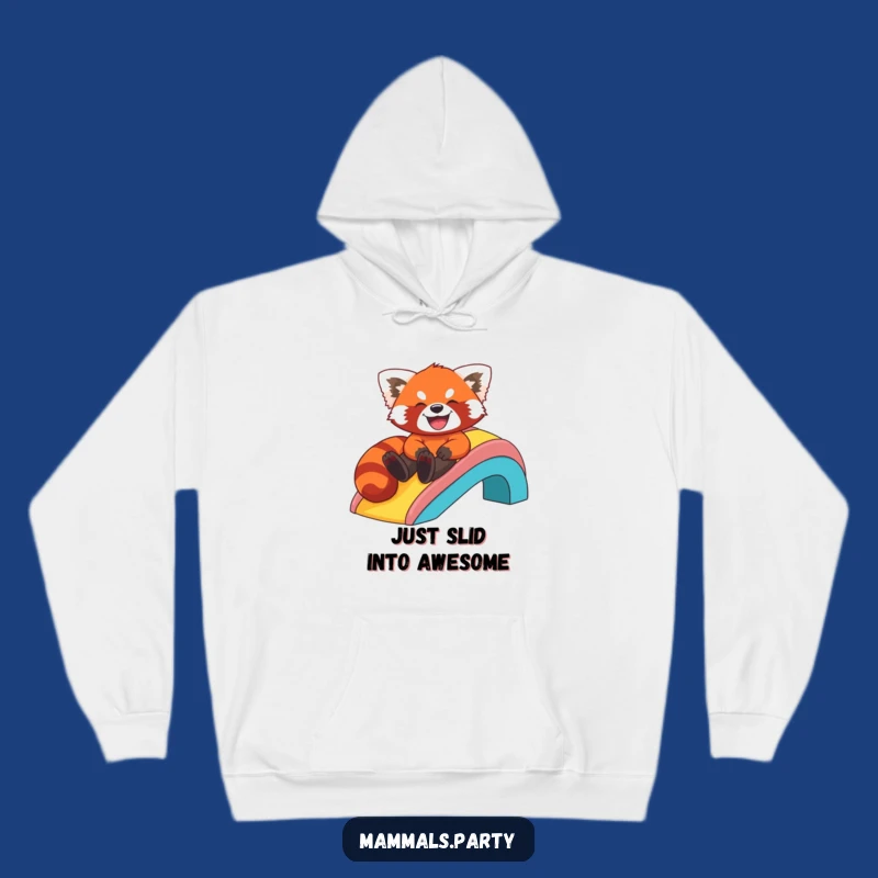 Cozy Funny Red Panda Rainbow Slide Hoodie - Giggling Animal Gift