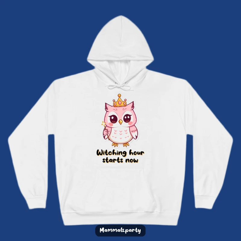 Cozy Funny Kawaii Owl Hoodie: Enchanting Warmth with a Royal Owl