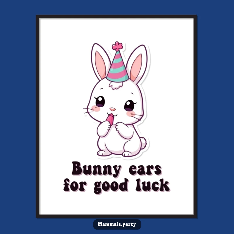 Funny Free Printable Wall Art: Bunny's Party Time for Playful Decor