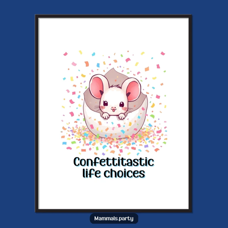 Free Printable Mouse Confetti Burst Wall Art: Funny Downloadable Room Decor