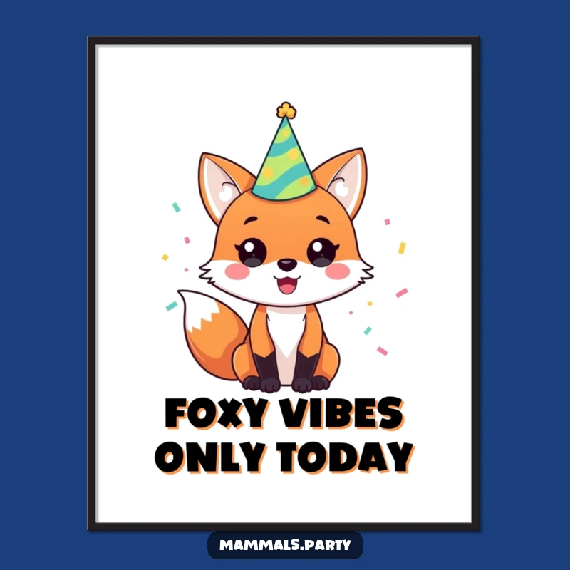 Funny Free Printable Wall Art: Fox Party Animal, Hilarious Downloadable Decor