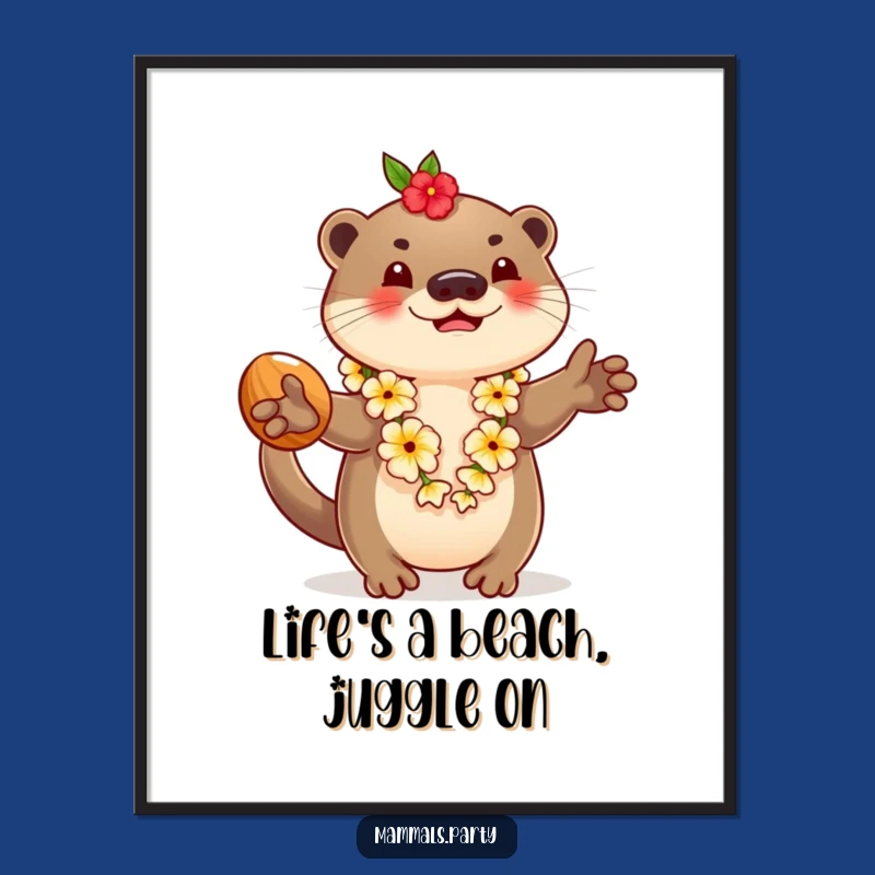 Free Printable Otter Wall Art: Funny Tropical Otter Downloadable Poster!
