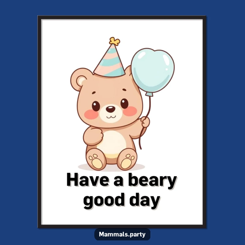 Free Printable Wall Art: Funny Bear Party Decor - Cute Downloadable Art!