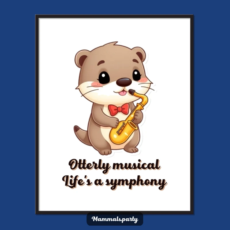 Free Printable Wall Art: Humorous Otter Saxophonist Poster, a Playful, Downloadable Art Piece for Your Space