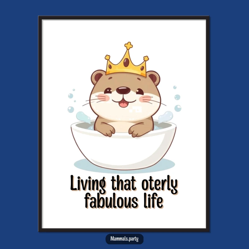 Free Printable Wall Art: Royal Otter's Bubble Bath Fun! Downloadable Decor