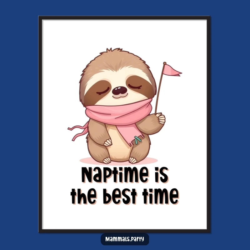 Free Printable Wall Art: Sleepy Sloth Party Banner Funny Decor
