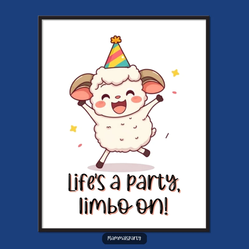 Funny Free Printable Wall Art: Limbo Sheep Party Vibe, Downloadable Decor