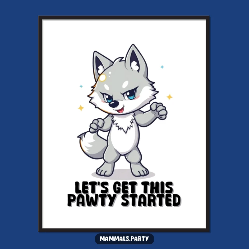 Free Printable Wall Art: Disco Wolf Dancing Funny Downloadable Art