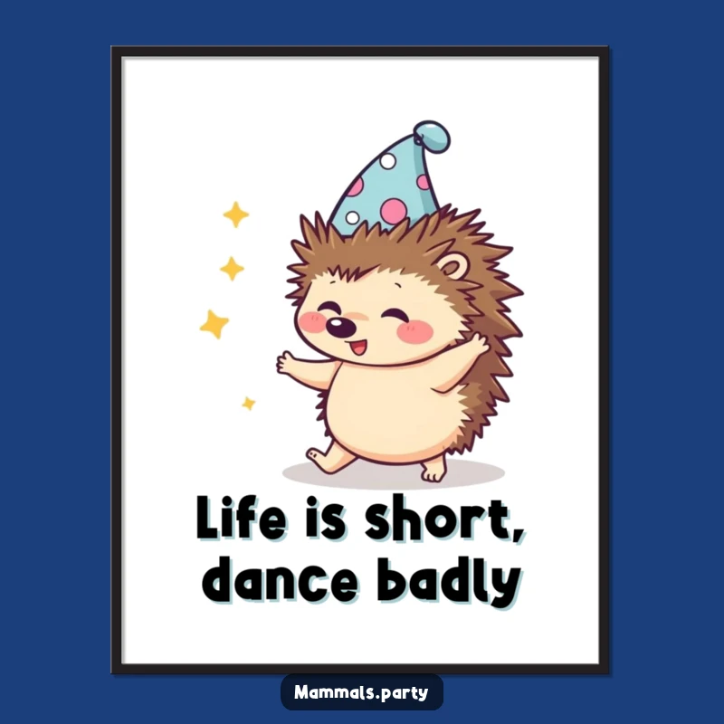 Free Printable Wall Art: Silly Hedgehog Dance Party! Downloadable Decor