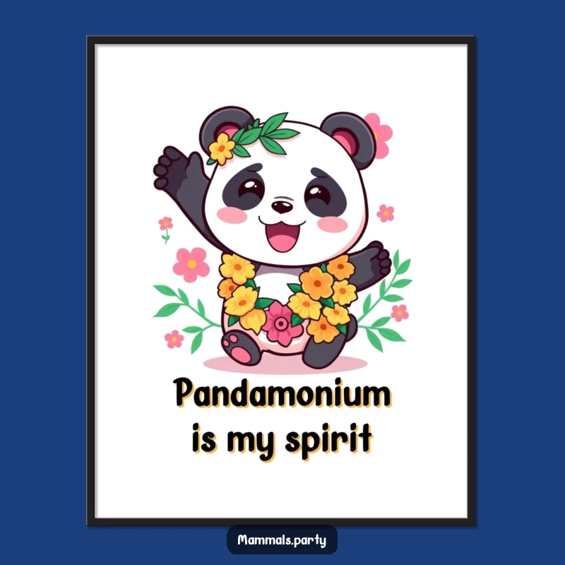 Free Printable Panda Lei Tropical Sway Wall Art: Funny Downloadable Decor