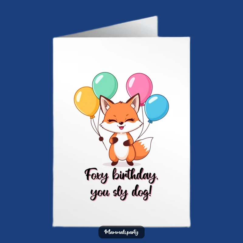 Free Printable Birthday Card: Sly Fox Juggling Fun for You!