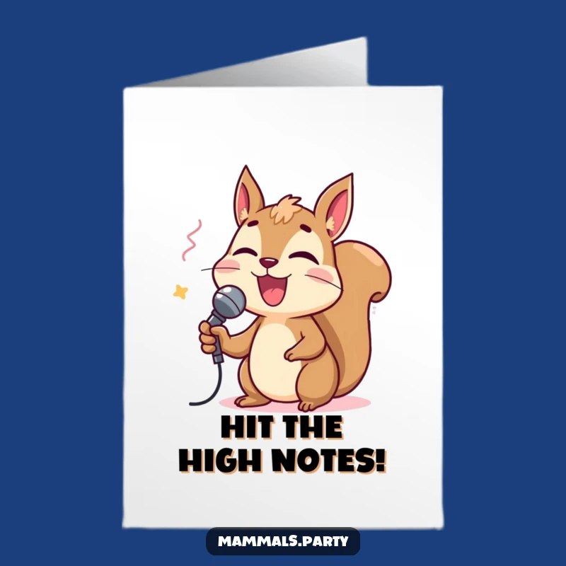 Free Printable Funny Birthday Card: Squirrel's Karaoke Croon - A Hilarious Downloadable Gift!
