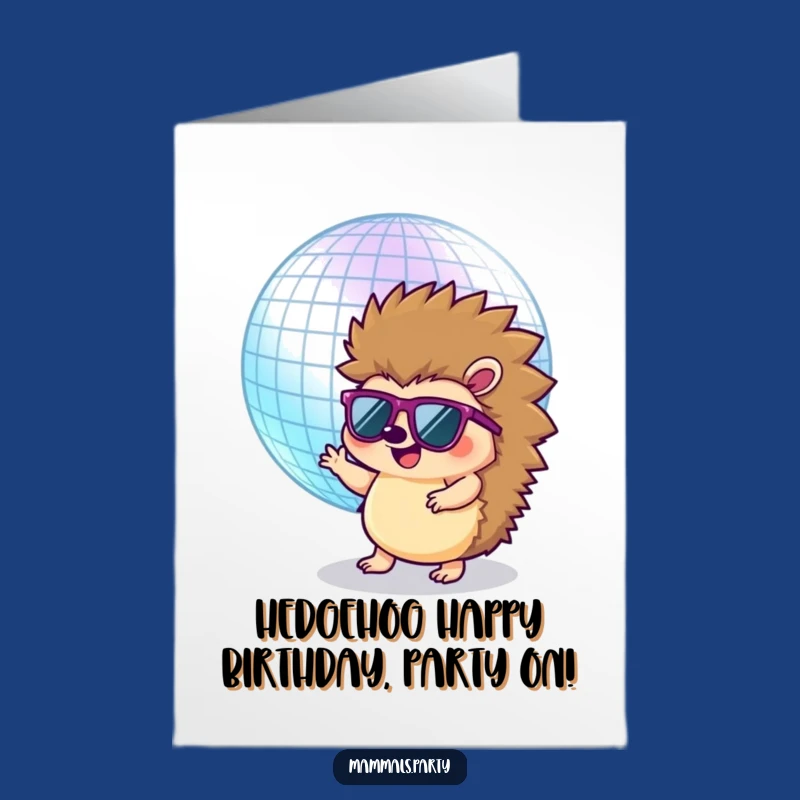 Free Printable Hedgehog Birthday Card: Disco Fun Downloadable Gift