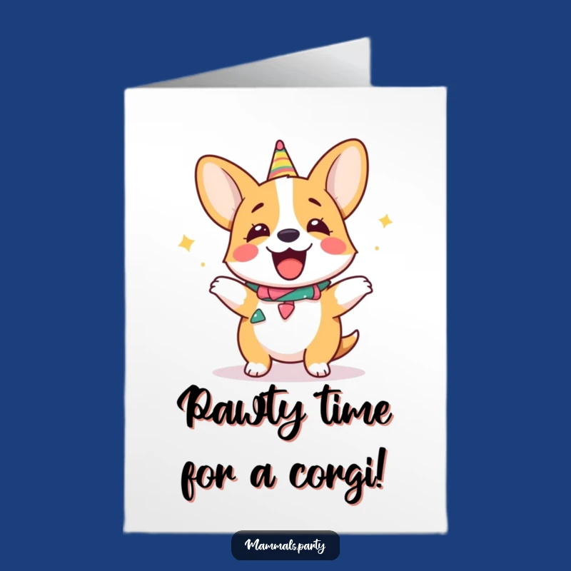 Free Printable Birthday Card: Giggling Corgi Dance, Funny Downloadable Party Fun