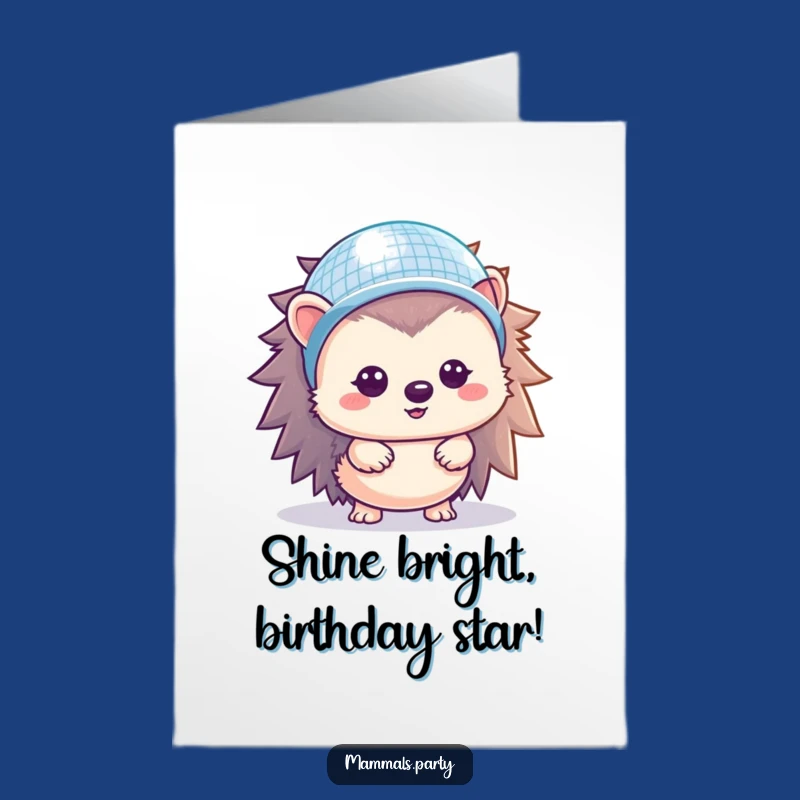 Free Printable Hedgehog Disco Birthday Card: Hilarious Downloadable Gift for Parties