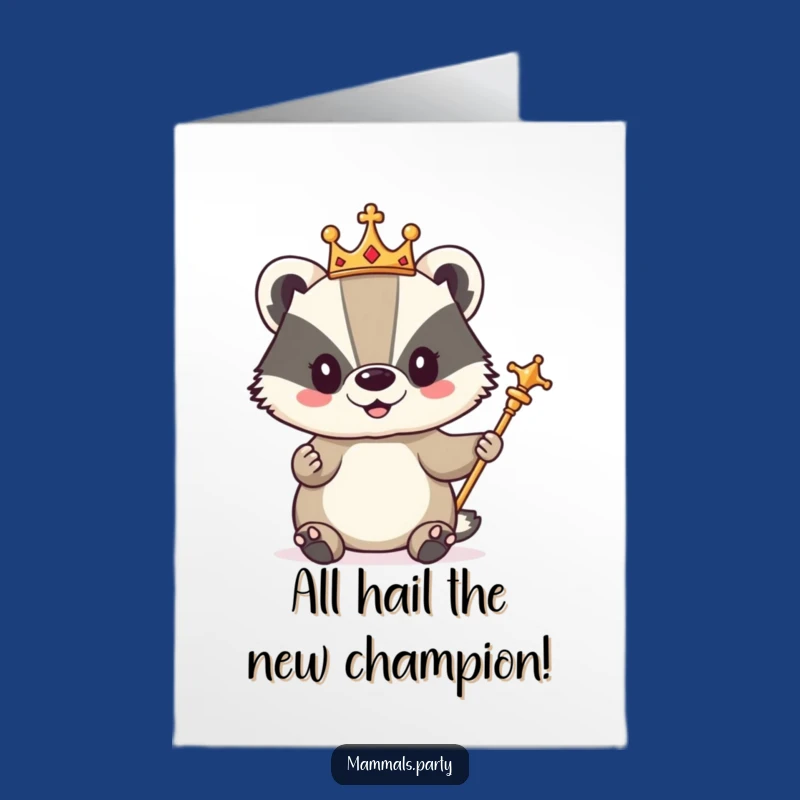 Free Printable Congrats Card: Badger's Royal Decree, Humorous Downloadable Achievement