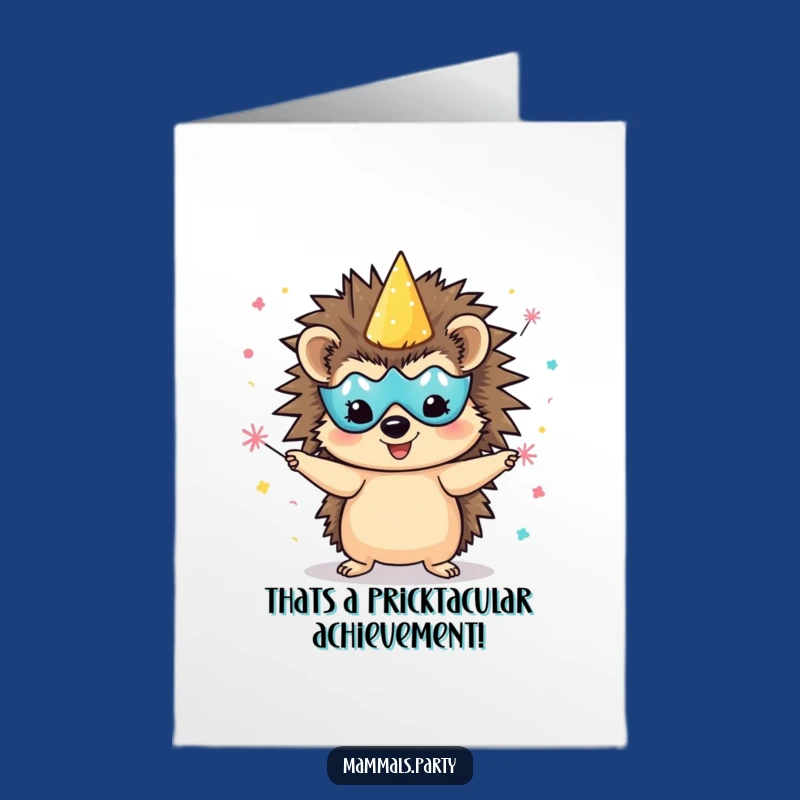 Free Printable Congrats Card: Hedgehog's Confetti Cheers, Funny Downloadable Joy