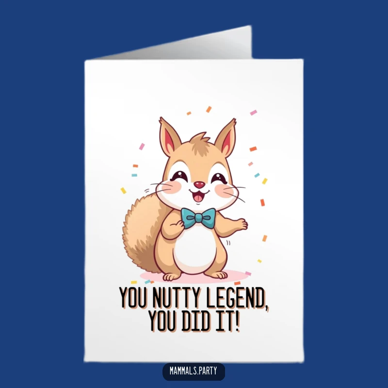 Free Printable Congrats Card: Kawaii Squirrel's Party Throwdown! Downloadable Gift