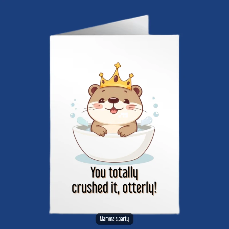 Free Printable Congrats Card: Otter's Royal Splash Celebration! Downloadable Gift