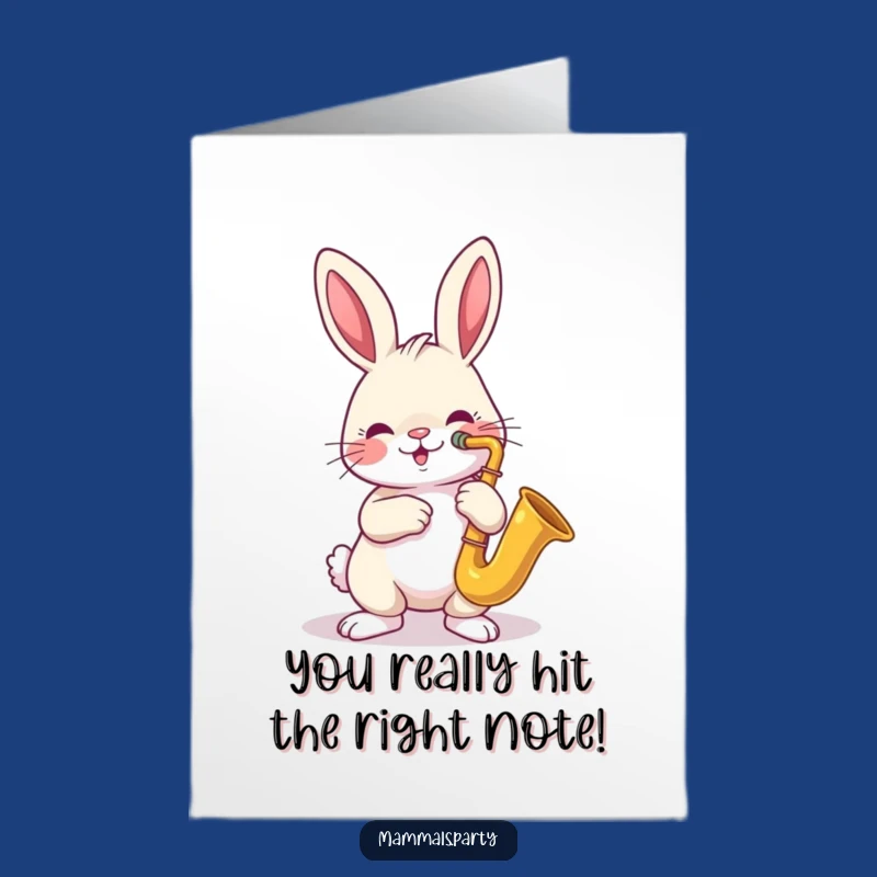 Free Printable Congrats Card: Rabbit's Jazz Solo, Humorous Downloadable Celebration